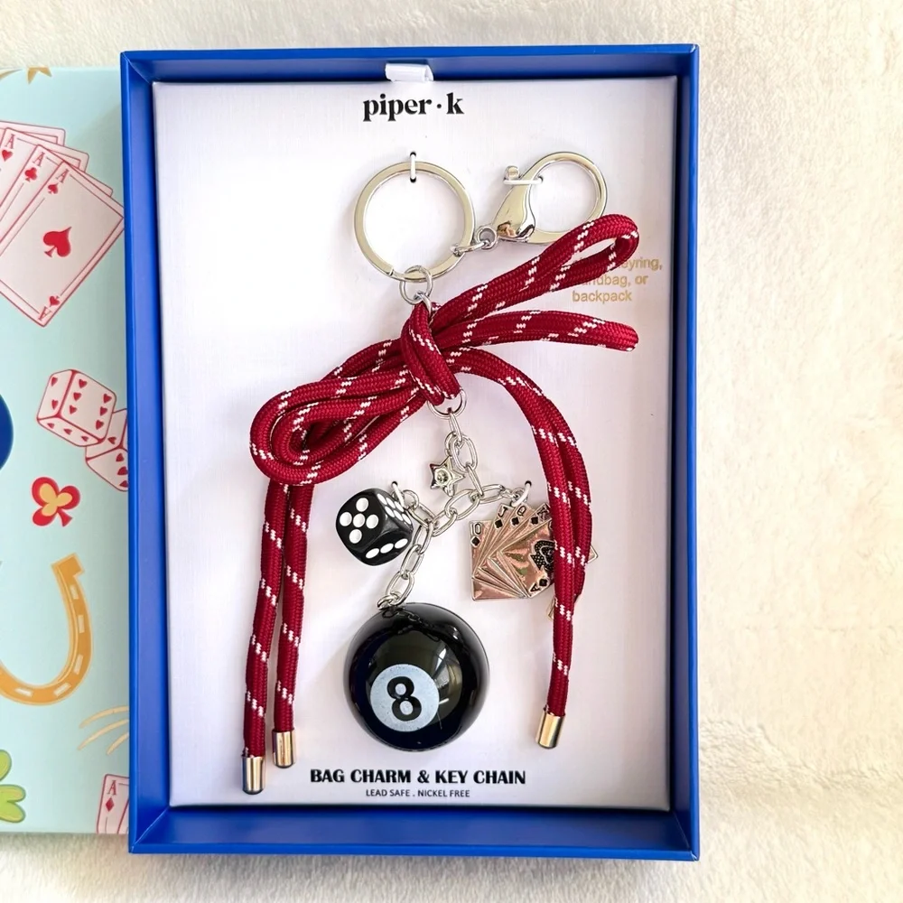 Viral Piper K Lucky Magic 8 Ball Key Chain / Bag Charm